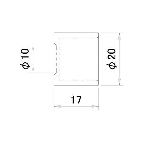 M5用絶縁カラー　PN-U5-P1620-10-17