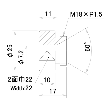 ナット付けエアーキャップ　PN-C5-7.2-C