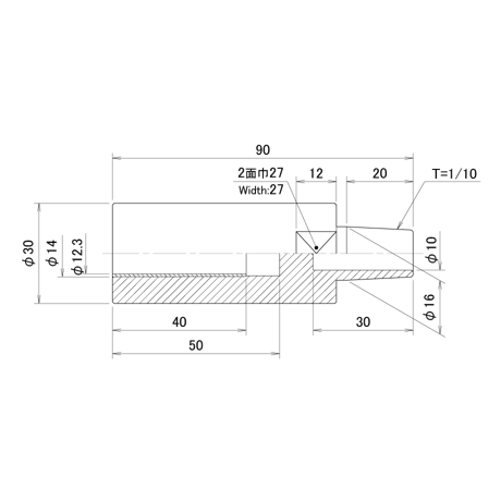 ボルト付け下部チップ　PB-K12-3090-1-SA