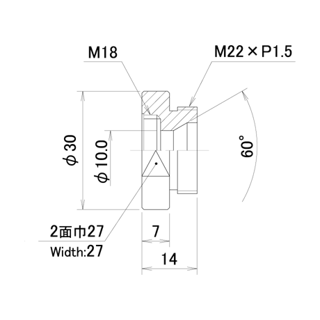 うすチップネジアダプター　PNL-UA8-10.0-30-M18-C
