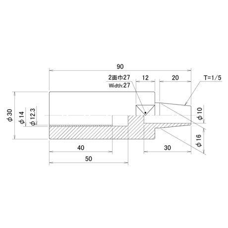 ボルト付け下部チップ　PB-K12-3090-3-SA