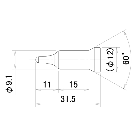 ナット付け3Sエアーピン　PN-6P-9.1-K