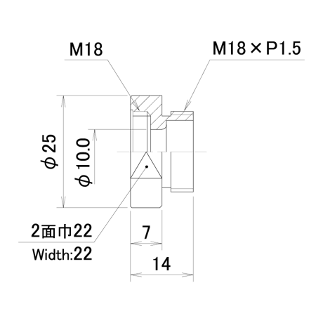 うすチップネジアダプター　PNLS-UA8-10.0-25-M18-C
