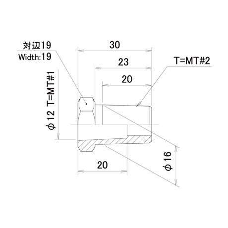 テーパーアダプター　TA19-1216-D-30