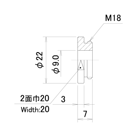 うすチップ　PNU-UT8-9.0-22-M18-C