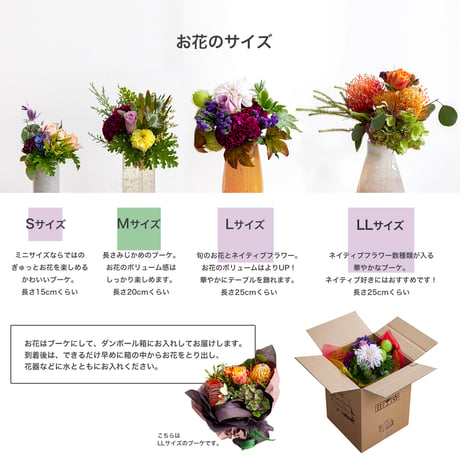 【お花の定期便／Mサイズ】月１回お届け・木曜日コース（送料込）