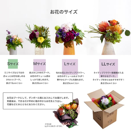 【お花の定期便／Sサイズ】月１回お届け・木曜日コース（送料込）