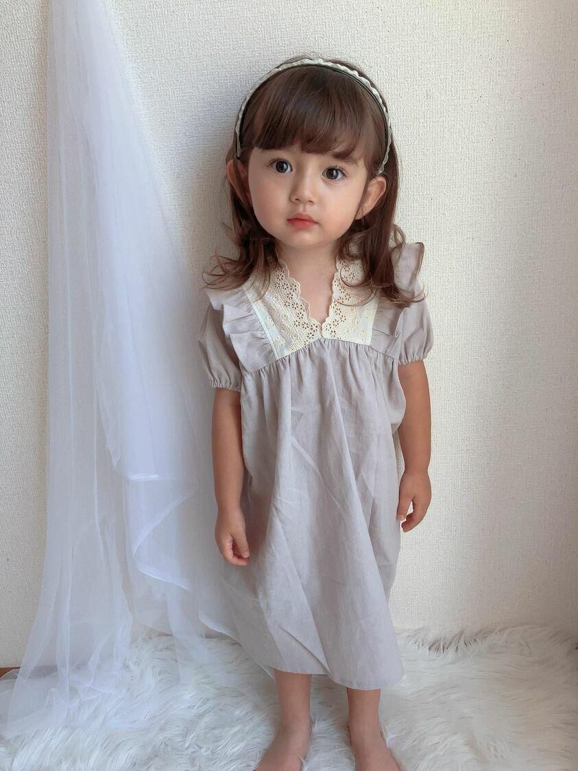 Vネックフリルブラウス＆ワンピースセット 120size | milimili