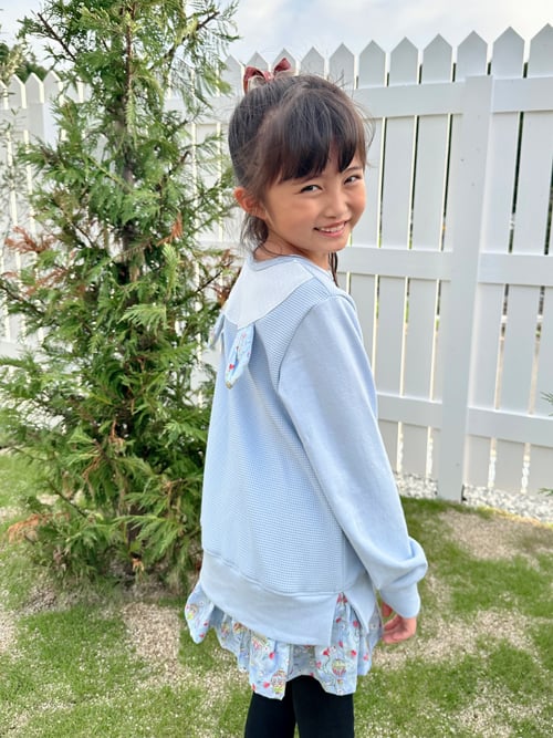 裾フレアトレーナー オプション ヨーク切替えうさ耳付き後身頃