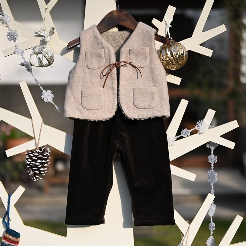 キッズ　ベストとパンツ　セットアップ　ハンドメイド 007ベビー用 ベスト&パンツ（印刷済） | 服工房の型紙