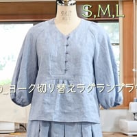 040_ヨーク切り替えラグランブラウス（印刷済み）