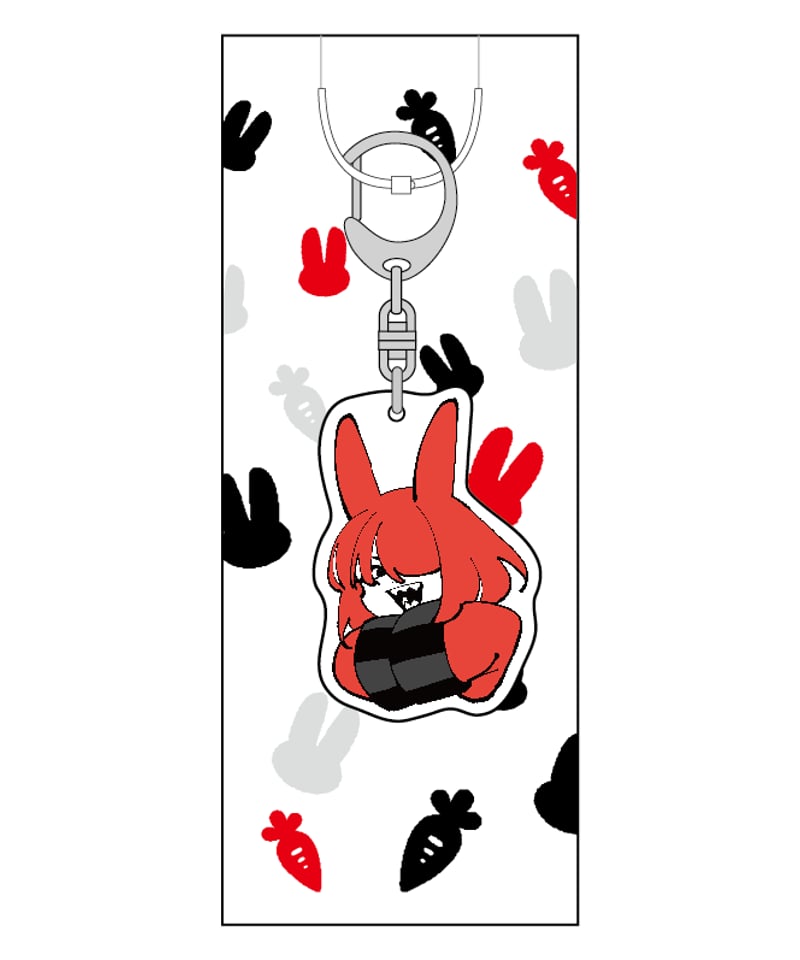 赤バニー アクリルキーホルダー【キナコ】 | CANVAS