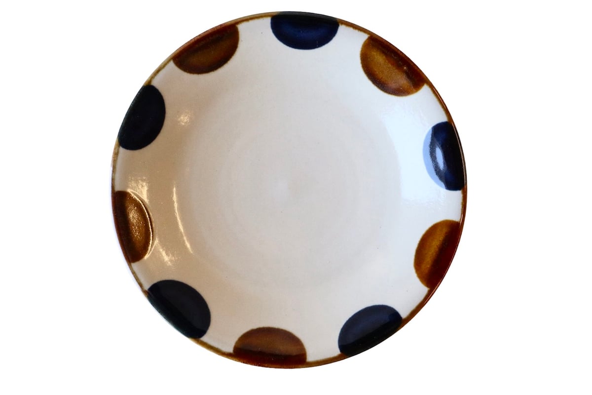 琉球壷屋焼 陶真窯 相馬正和 琉球赤絵間取唐草文銅鑼鉢