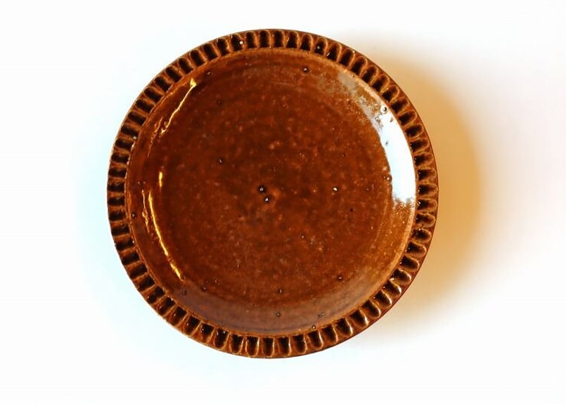 鳥取因幡焼 5寸皿 茶色 | 器屋うらの