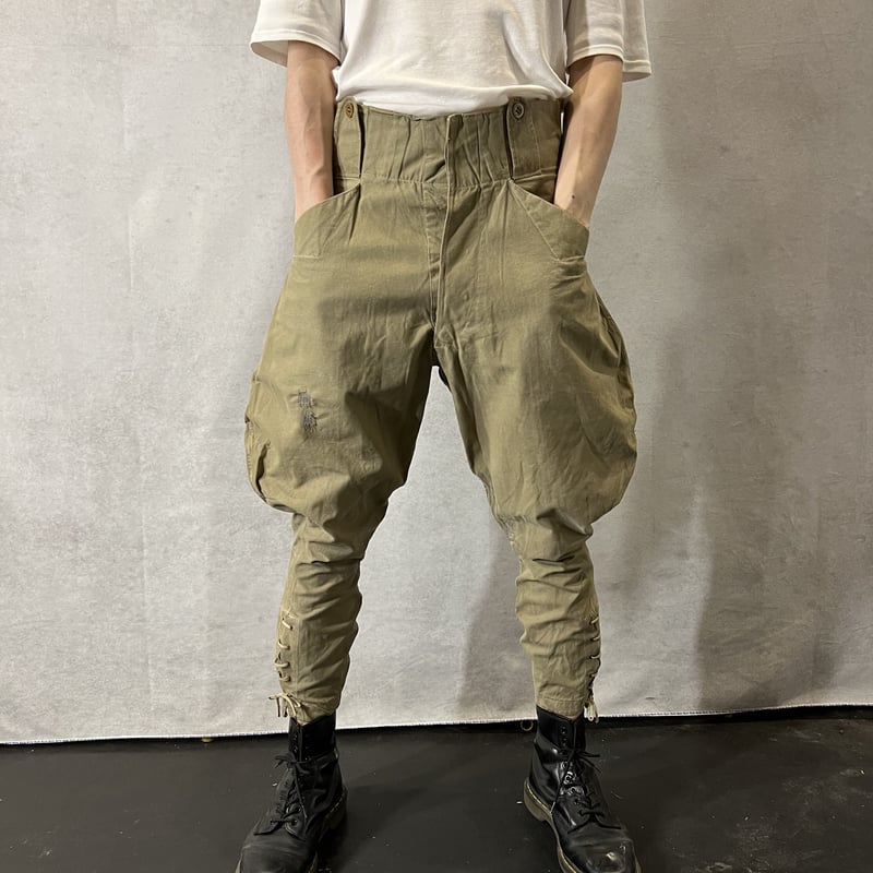 50s ブルガリア軍 実物 モーターサイクルパンツ W78cm M カーゴパンツ 1950年代フランス軍モーターサイクルパンツ 1950's French Military