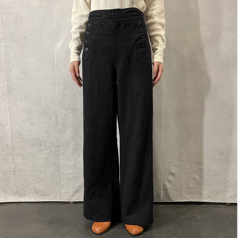 4296- ファッション 60〜70s US NAVY USN ウール セーラー パンツ