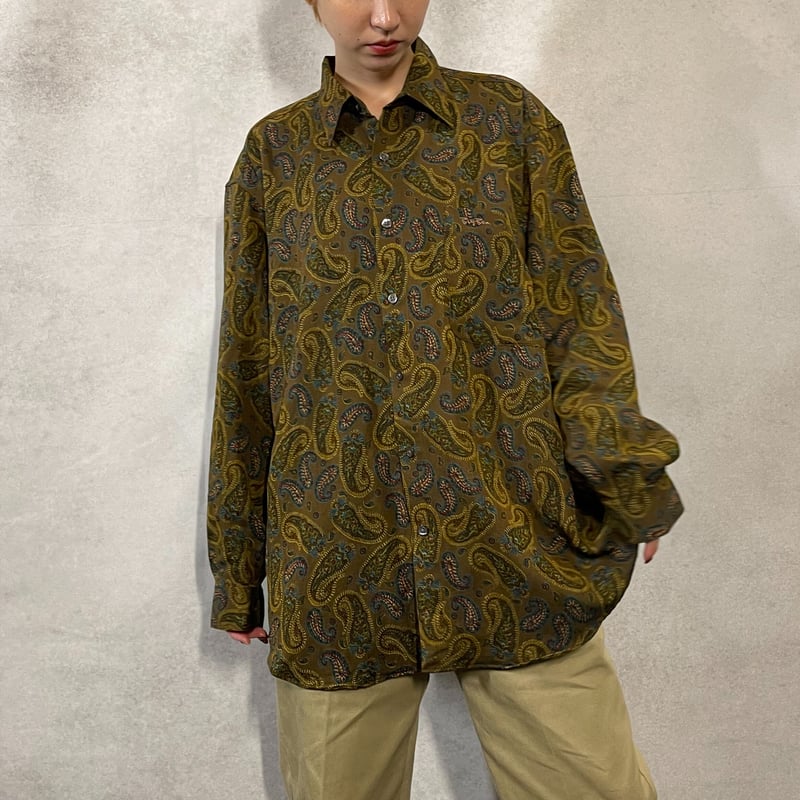 H433◾️45RPM ペイズリー柄長袖シャツ - メルカリ