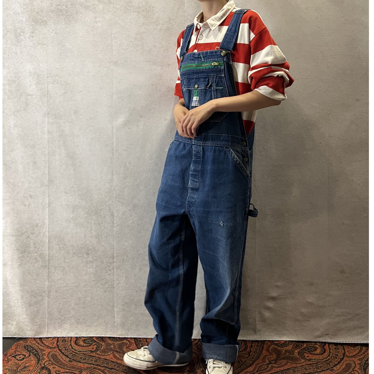 LIBERTY リバティ オーバーオール ダック地 サロペット 40×30 古着