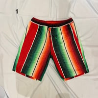 サラぺ【バミューダパンツ】レッド×グリーン　Lサイズ