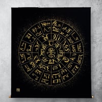 『 龍体文字フトマニ図 』掛軸　約121 x 108 cm