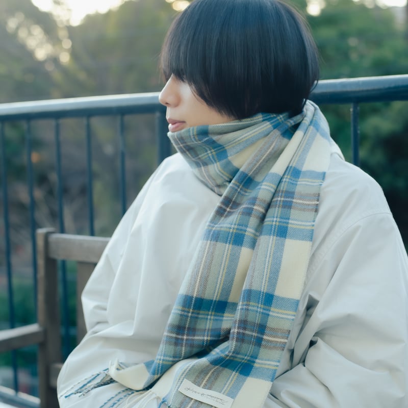 smyeon マフラー　ロゴ　青　白　ブルー　popup フェアリーグランジ MARSHMALLOW MUFFLER（2color） – BLUE×PALANG(ブルーパラン)