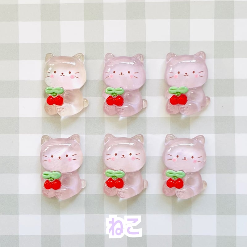 1個】クリアアニマルフルーツパーティー／デコパーツ【4種】#199