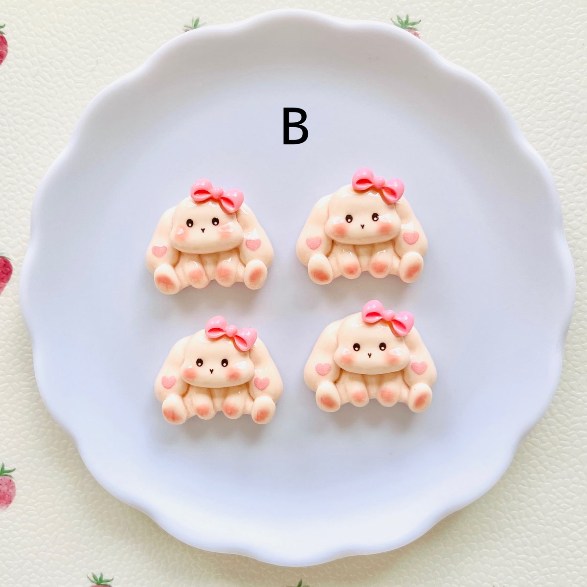 1個】たれ耳ピンクうさぎ／デコパーツ【5種】#225 | appia_pu