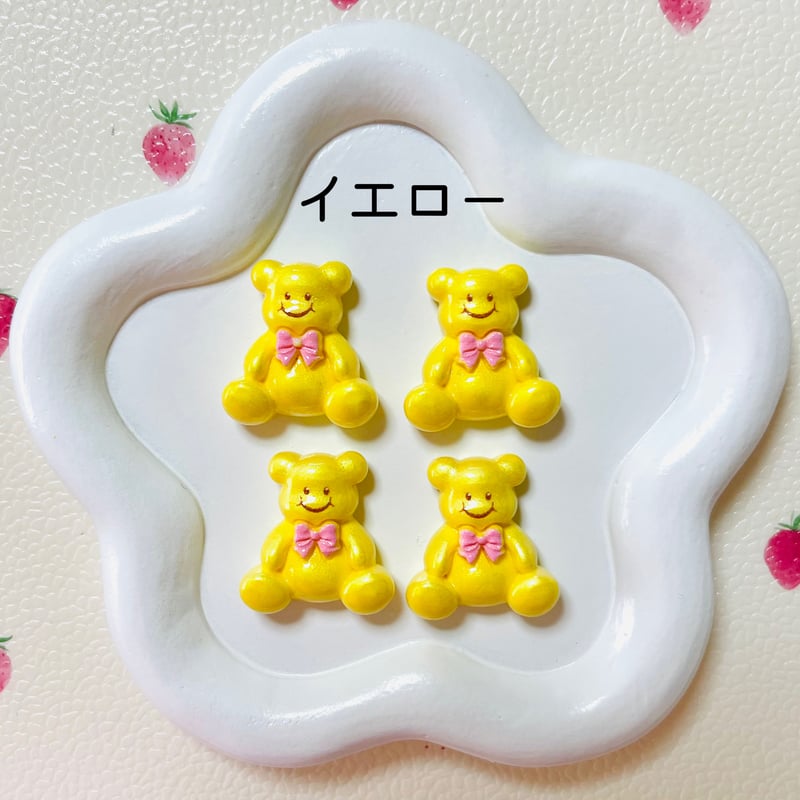 4/6個】メタリックくまちゃん／デコパーツ【6色】 | appia_pu