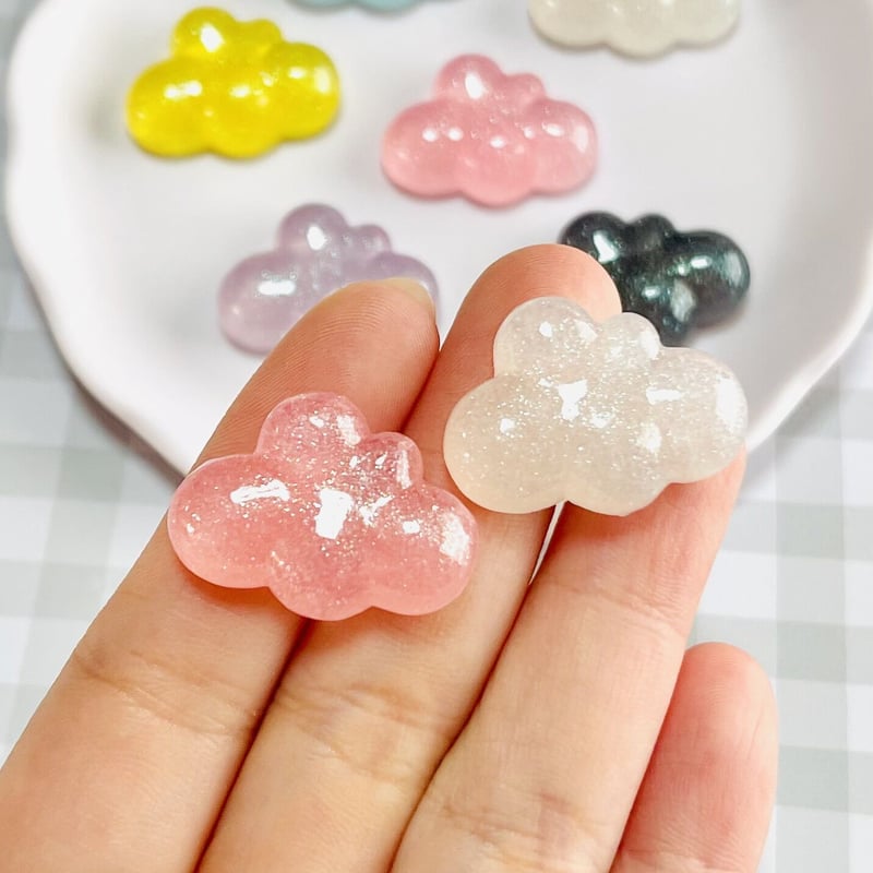 1個】ラメ入りクリア雲／デコパーツ【6色】#193 | appia_pu