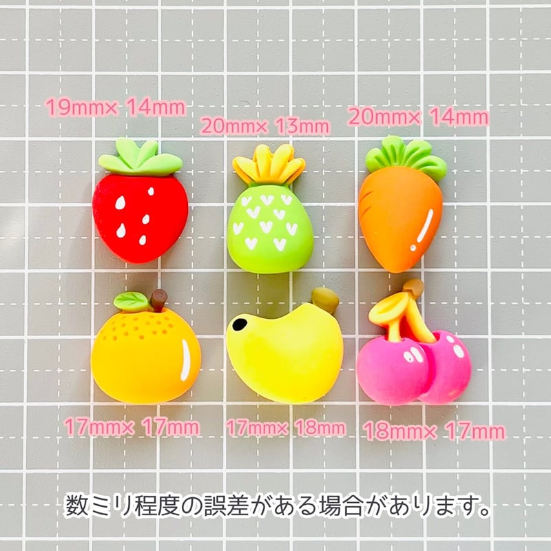 1個】ころころフルーツ／デコパーツ【6種】#101 | appia_pu