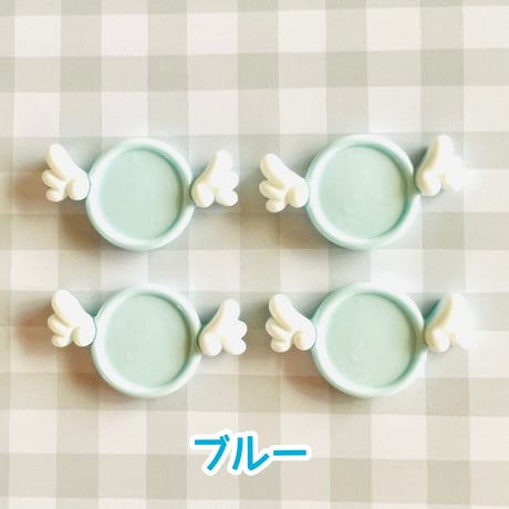 【1個】羽付き丸プレート／デコパーツ【7色】#204