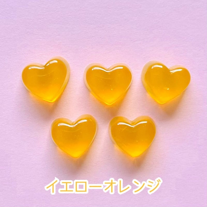 1個】ぷるぷるクリアハートゼリー／デコパーツ【10色】#146 | appia_pu