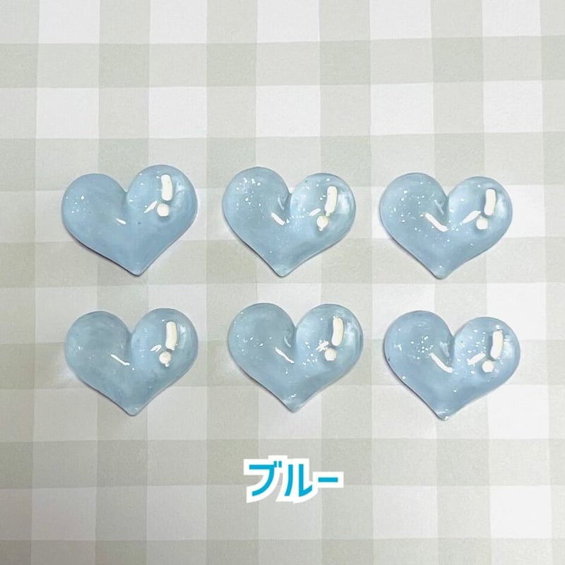1個】ぷくっとクリアハート／デコパーツ【6色】#184 | appia_pu