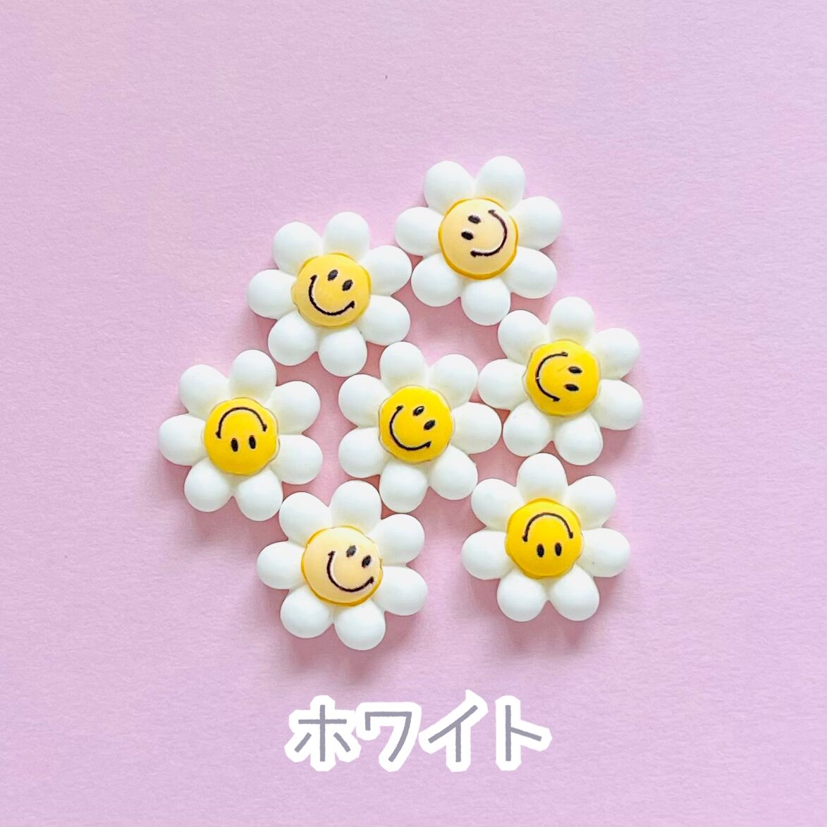 2   スマイルフラワー メタル スマイルポップ フラワーパーツ (2color) 2ヶ入