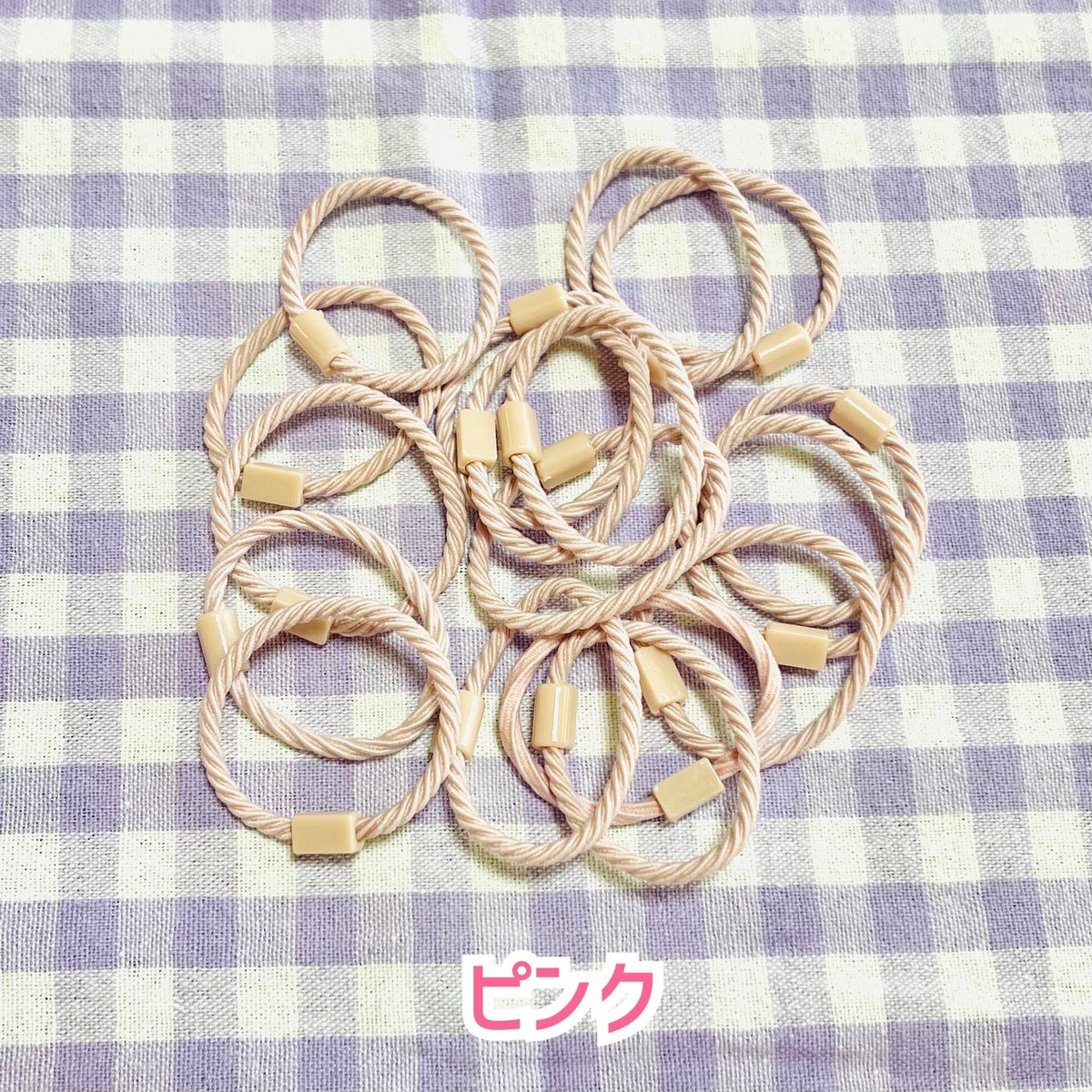 2個】台座付きヘアゴム【7色】#166 | appia_pu