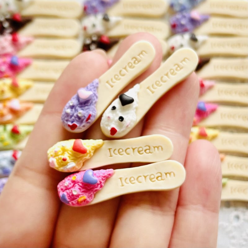 1個】アイスクリームスプーン／デコパーツ【9色】#071 | appia_pu