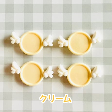 【1個】羽付き丸プレート／デコパーツ【7色】#204