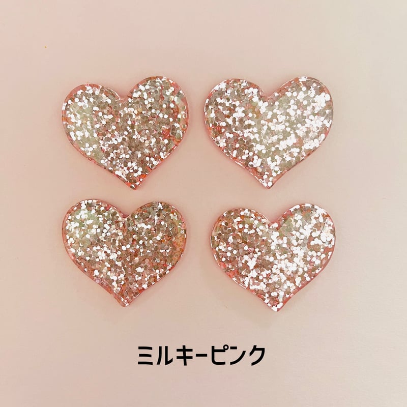 1個】ビッググリッターハート／デコパーツ【6色】#209 | appia_pu