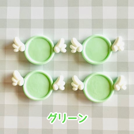 【1個】羽付き丸プレート／デコパーツ【7色】#204