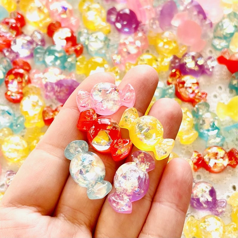 1個】キラキラクリアキャンディー／デコパーツ【5色】#099 | appia_pu