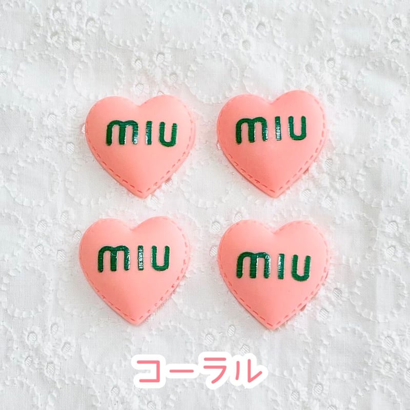 1個】ロゴ入りステッチハート／デコパーツ【5色】#049 | appia_pu