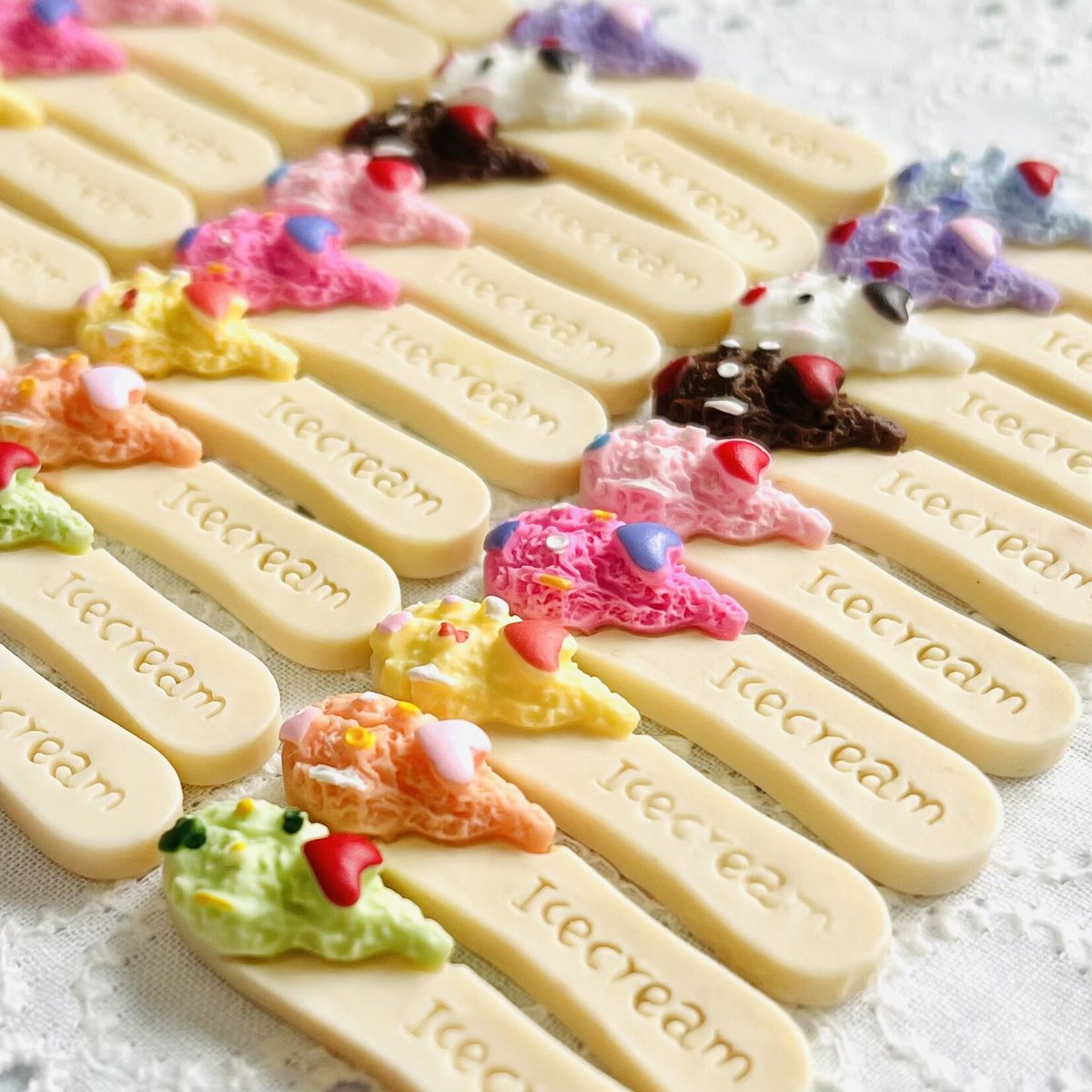 1個】アイスクリームスプーン／デコパーツ【9色】#071 | appia_pu