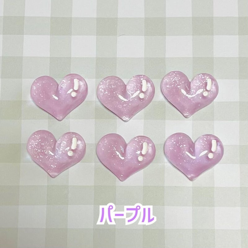 6個】ぷくっとクリアハート/デコパーツ【6色】 | appia_pu 6個】ぷくっとクリアハート/デコパーツ【6色】 | appia_pu