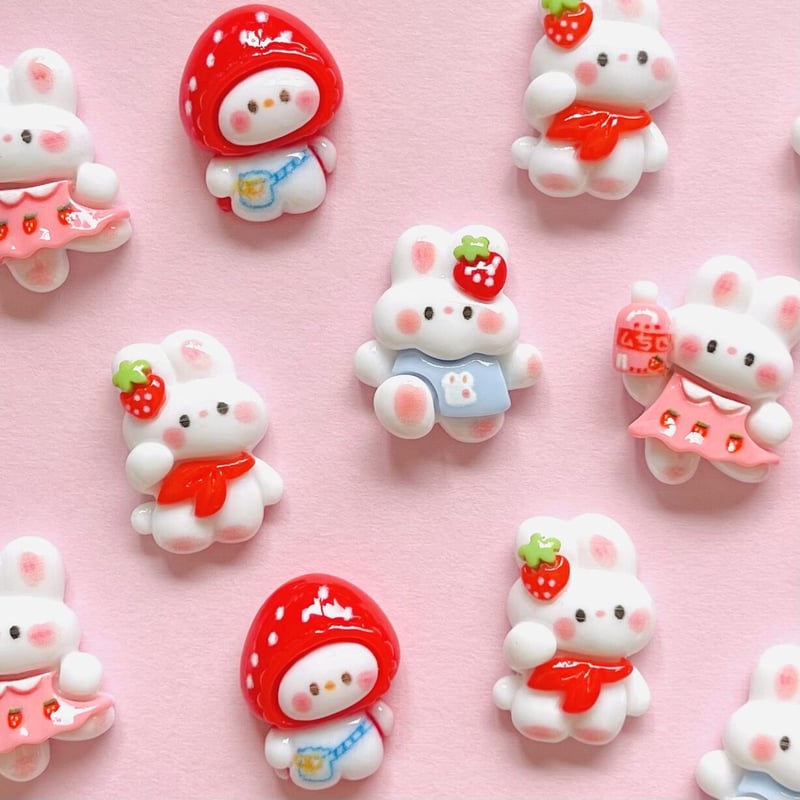 1個】おしゃれうさぎ／デコパーツ【4種】#132 | appia_pu