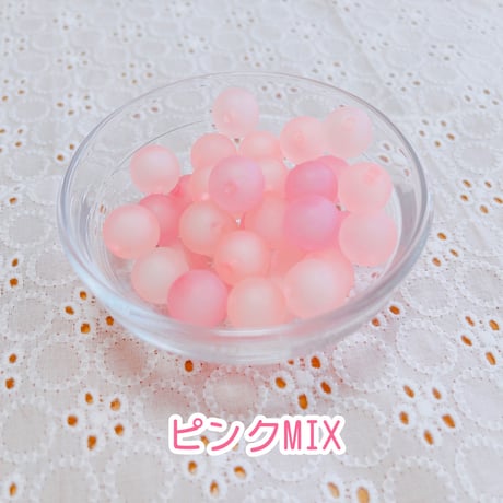 【10個】カラフルマットビーズ／12mm【8色】