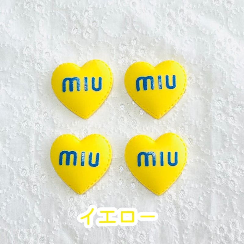 1個】ロゴ入りステッチハート／デコパーツ【5色】#049 | appia_pu