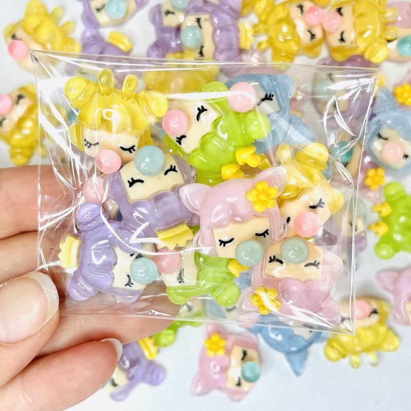 B品／20個】ミニクリアバブルガール／デコパーツ【5色mix】 | appia_pu