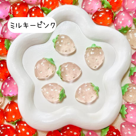 【1個】ラメいちご／デコパーツ【3色】#041