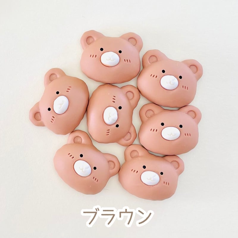 1個】くまちゃんのお顔／デコパーツ【5色】#104 | appia_pu