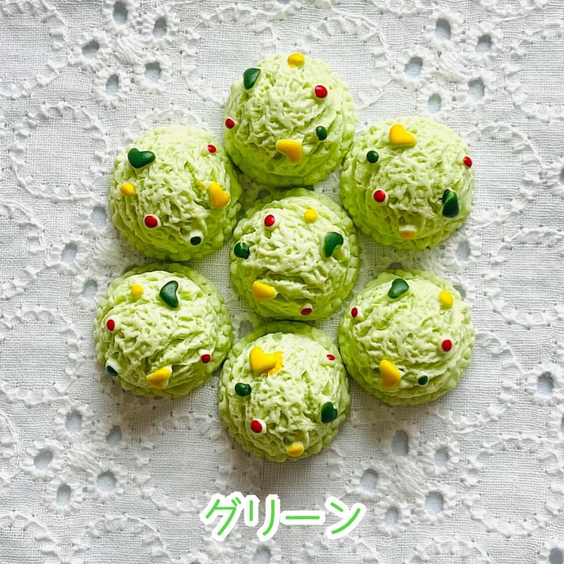 1個】カラフルハートシュガーアイスクリーム／デコパーツ【9色】#070